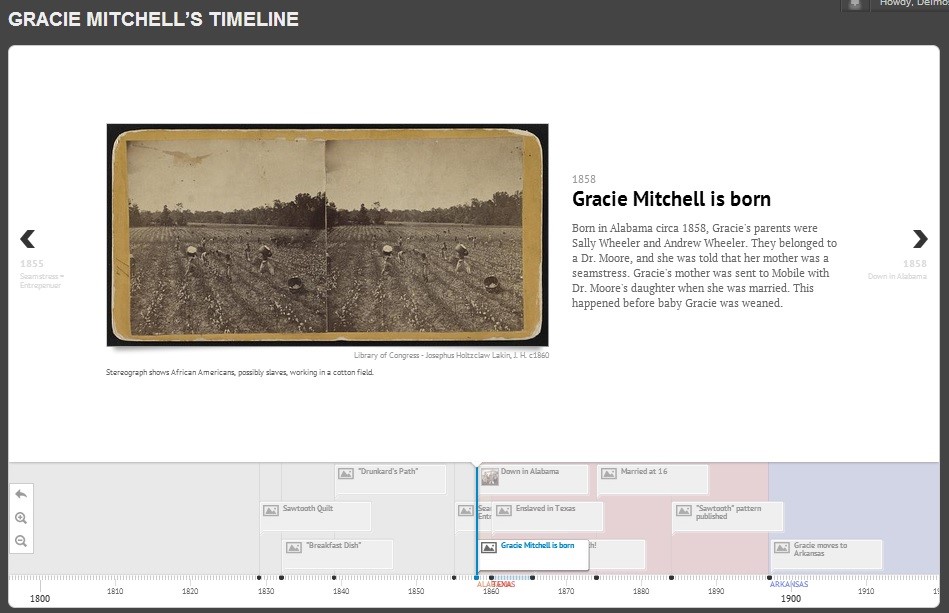 Figure 8: Timeline for Gracie Mitchell
