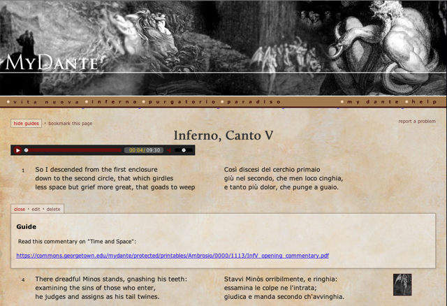 PDF) Dante's Inferno. Canto V in text and image
