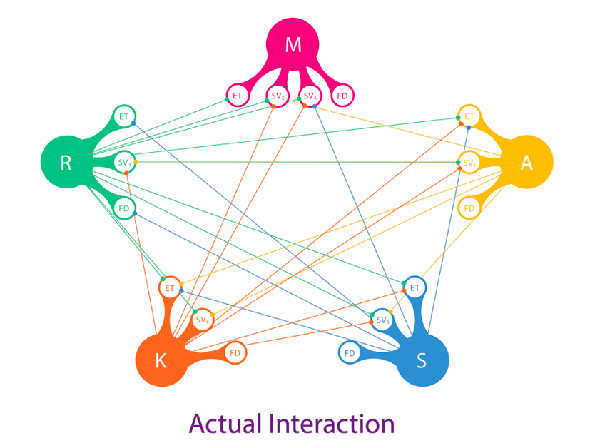 Fig 5: This diagram conveys the actual level of interaction among students.