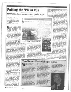 Putting the ‘PC’ in PCs,” Newsweek, February 20, 1995
