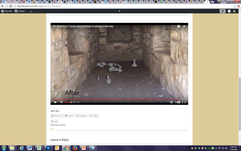 Fig. 10 – Screenshot of a video, marked “After” at lower left, showing a stone chamber with small ceramic figures and vessels inside. 